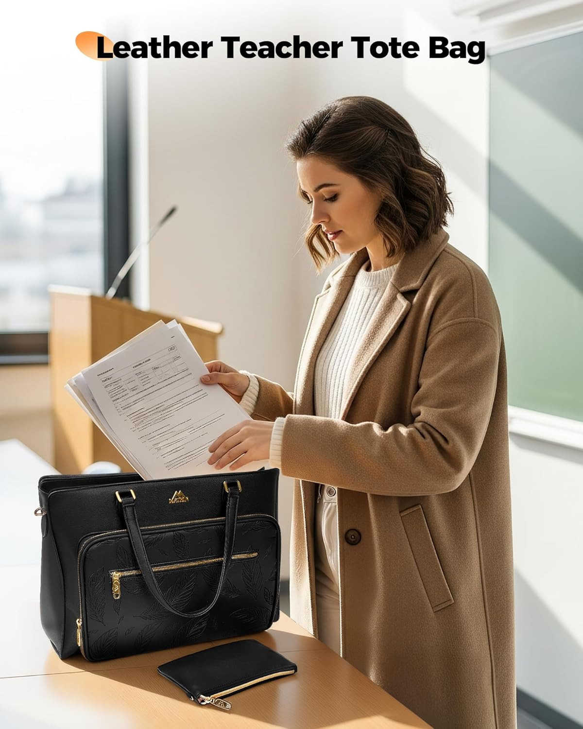 Convertible Briefcase Backpack 3 in 1 Tote Bag for 15.6″ Laptop