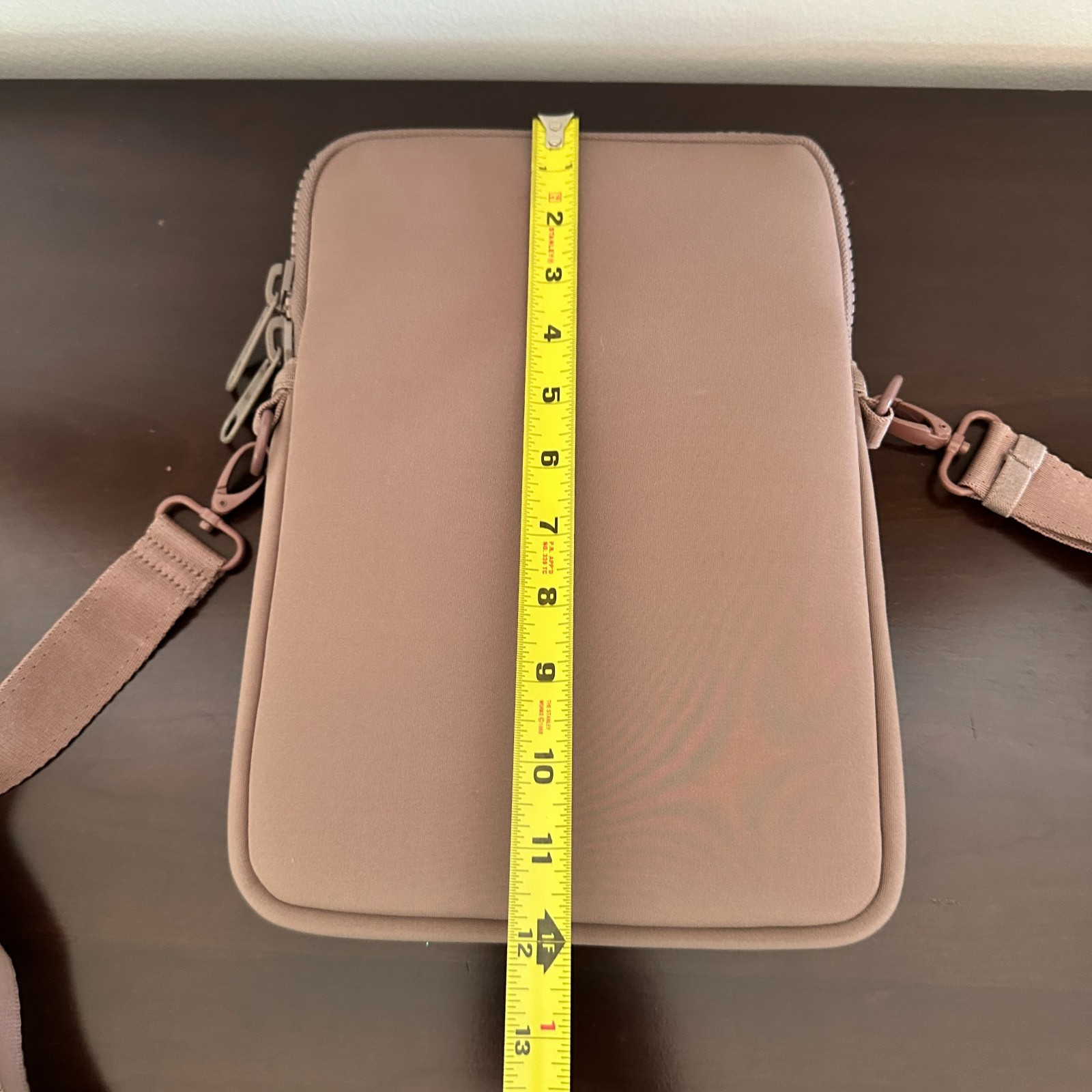 Dagne Dover Laptop Sleeve Crossbody Bag Blush Pink Color 11 x 8″