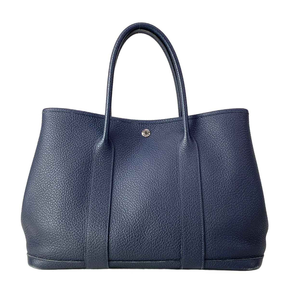 HERMES Garden Party PM – Blue Nuit Vache Country D Tote Bag