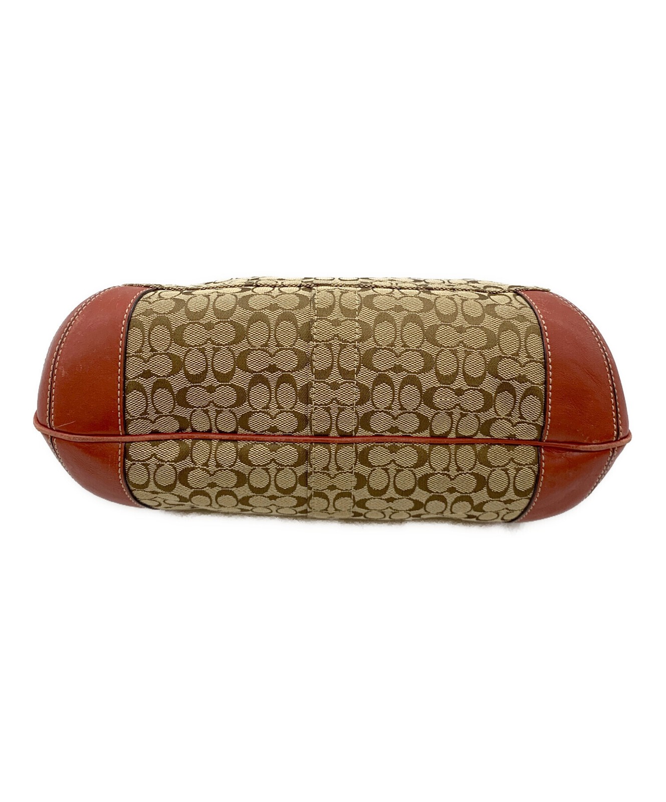 COACH 10772 Shoulder Bag Canvas Brown Red Womens Handbag Purse Monogram