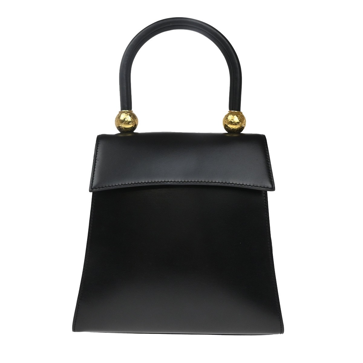 CELINE Logo Star Ball Top Handle Shoulder Hand Bag Leather BK GHW Italy 87YJ093