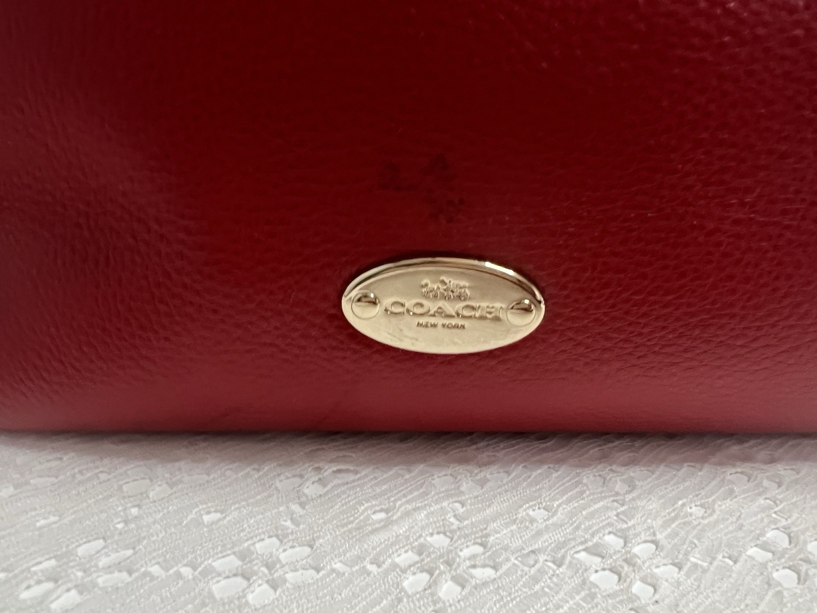 Coach F36628 East West Celeste Red Pebble Leather Convertible Crossbody Hobo Bag
