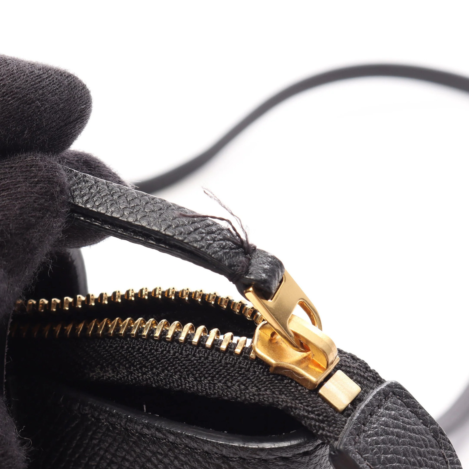 Celine BELT BAG NANO 2WAY Handbag Black Leather #RCB14080