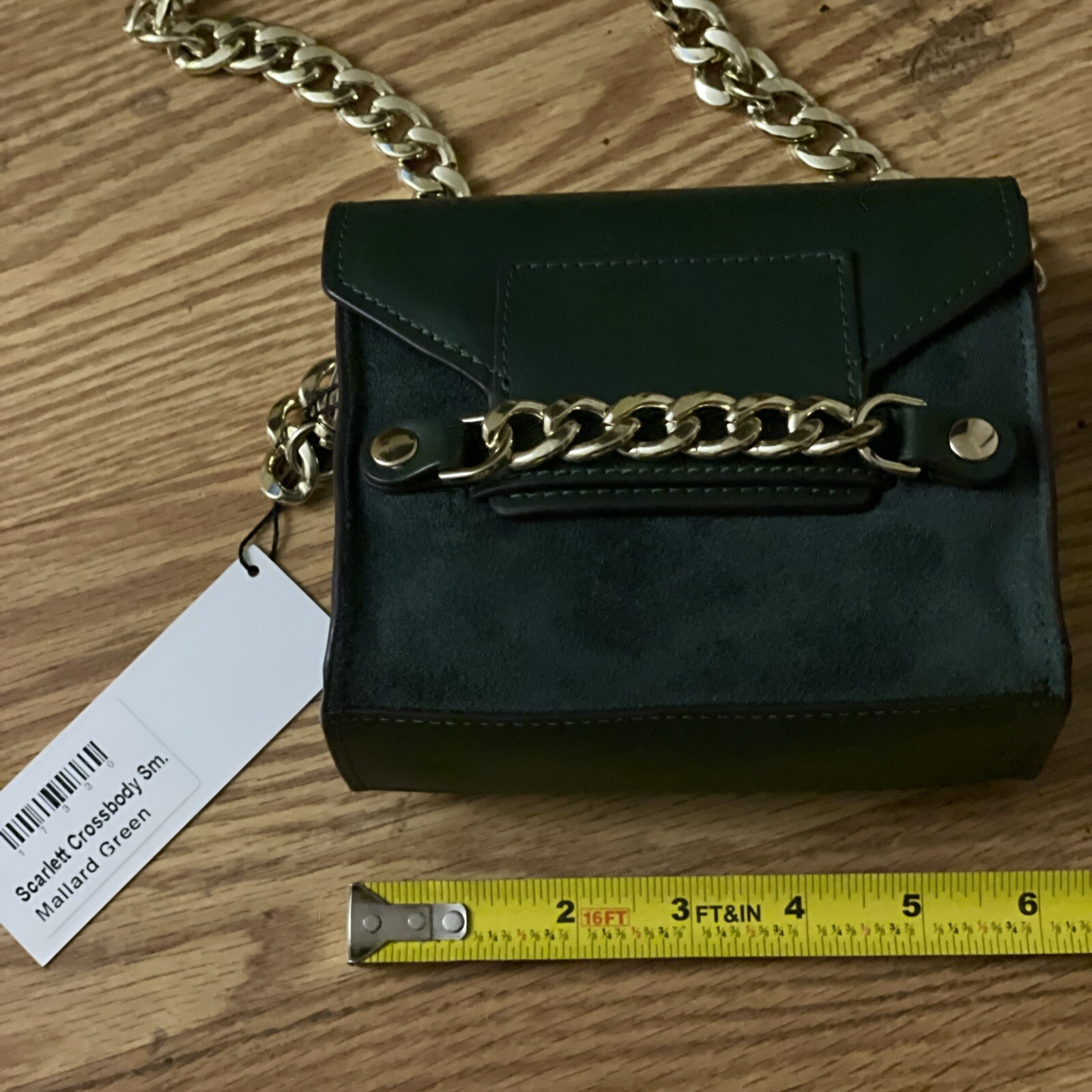 Christina Sabatini Scarlett Crossbody Small Mallard Green Chain Bag Purse