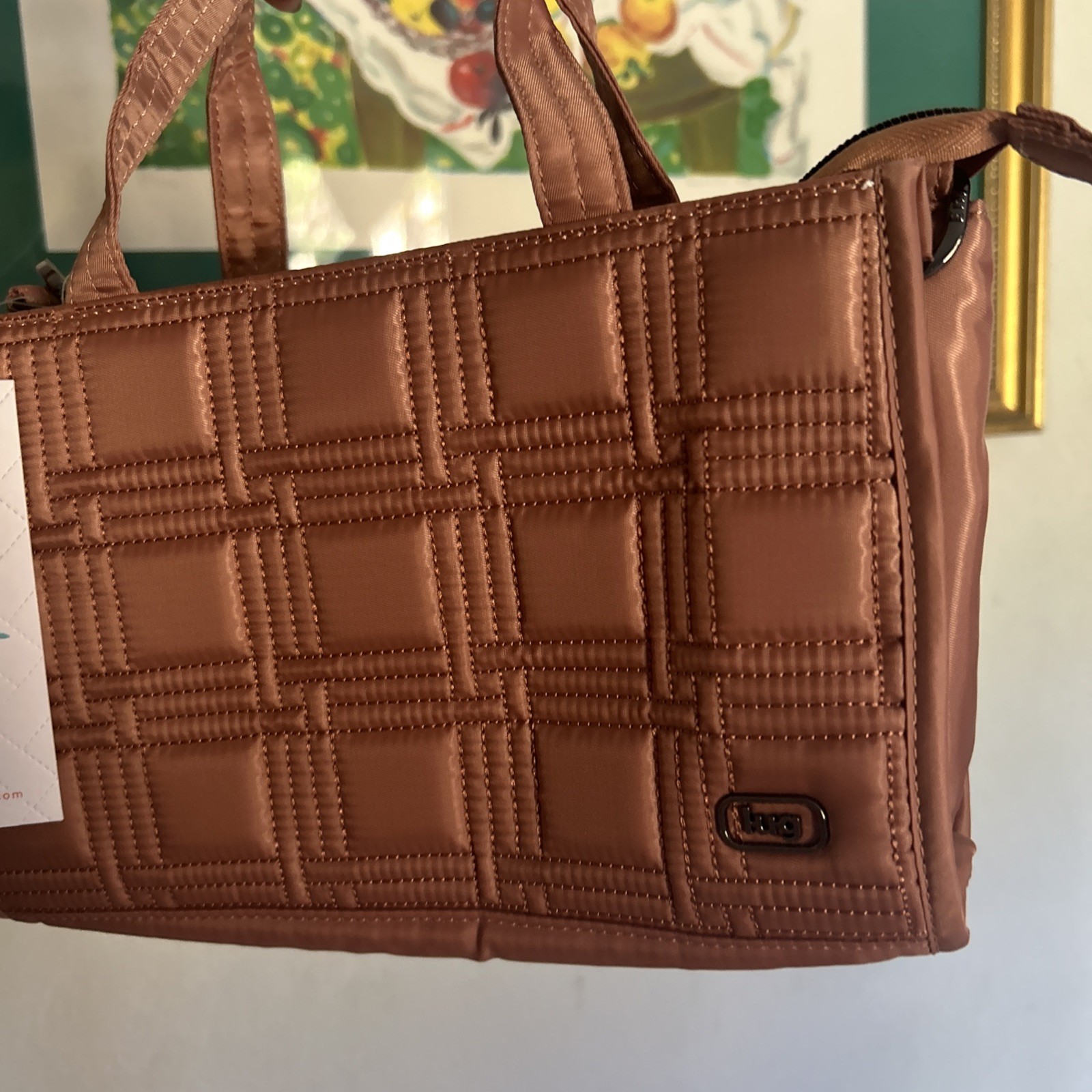 Lug Train Top Handle Crossbody Bag In Chai Latte NEW