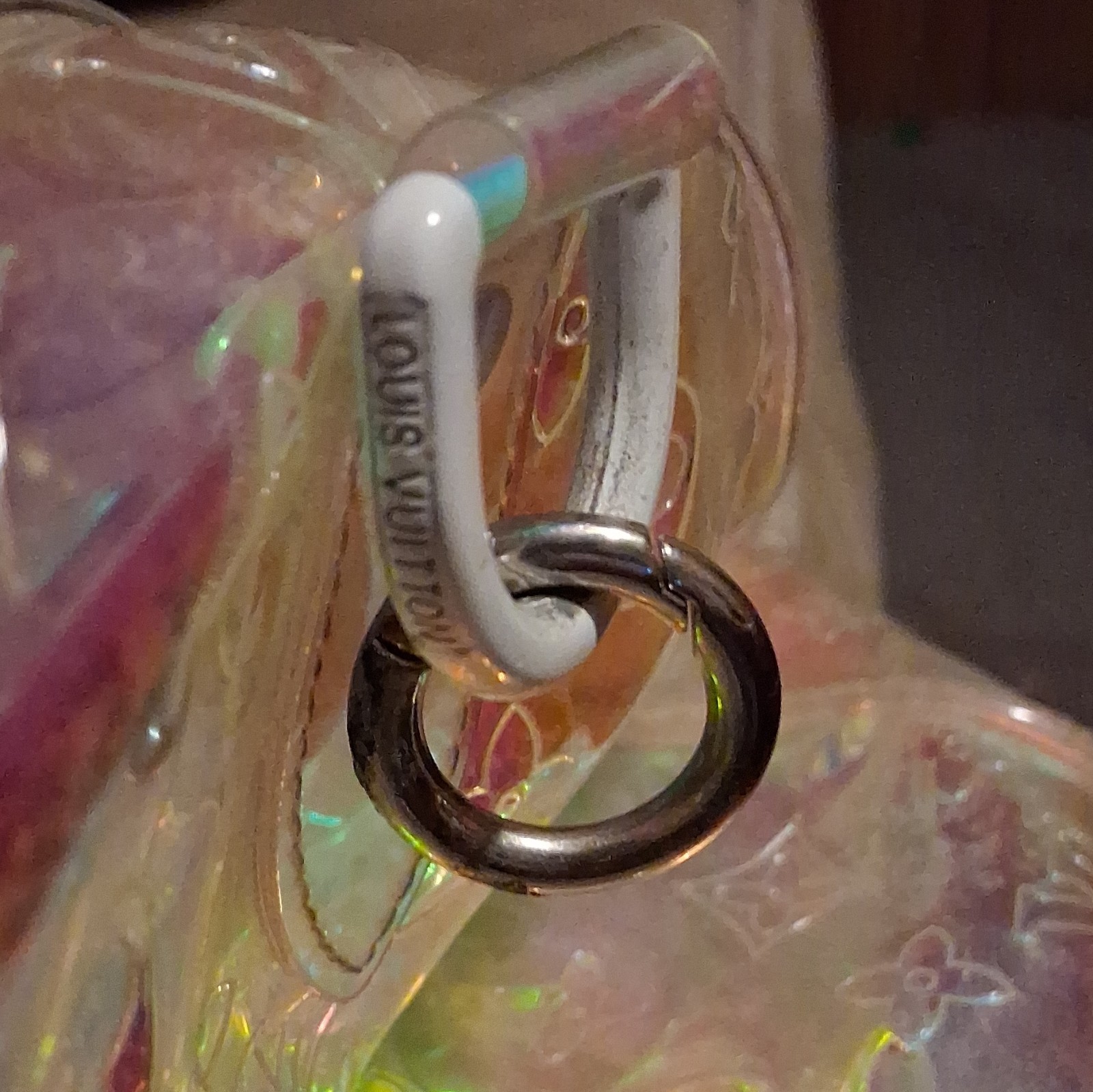 Louis Vuitton Iridescent Clear Monogram Top Handle Bag Zip Padlock Lock