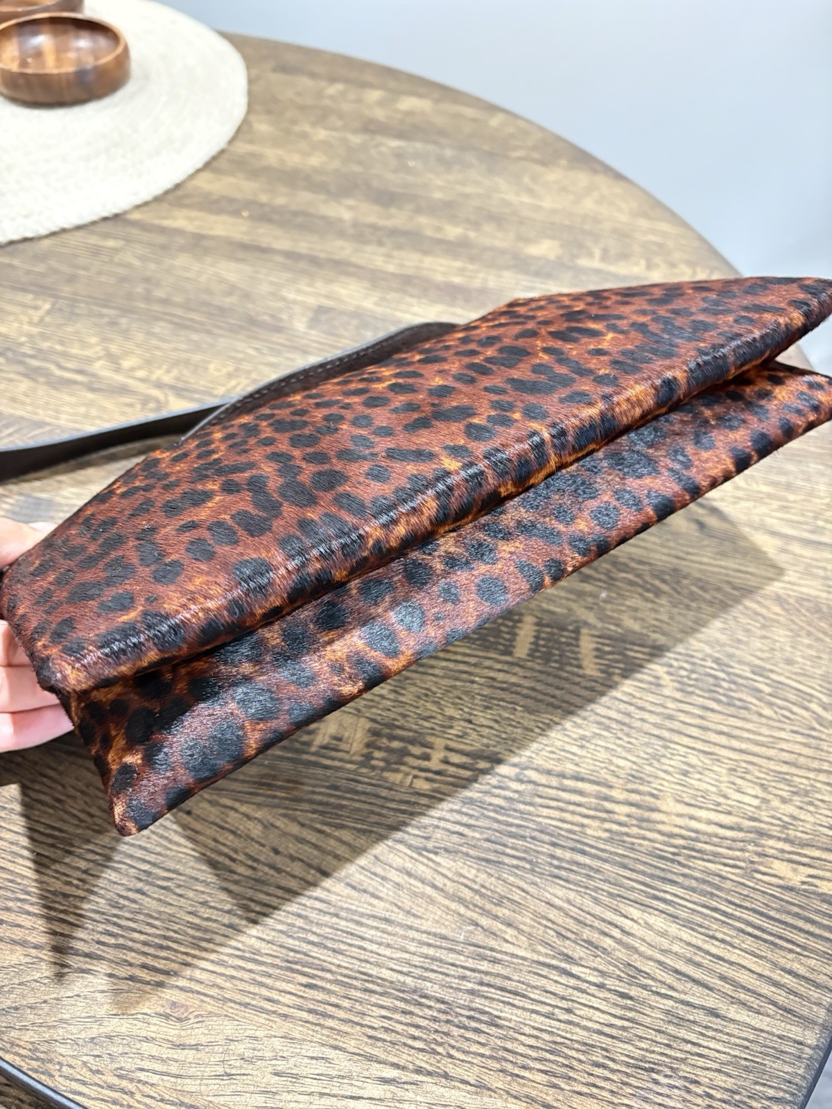 Madewell Leopard Print Flap Shoulder Bag Brown, Magnetic Closure, Gold Hardware