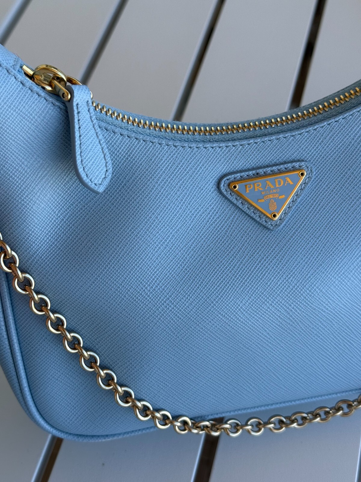 Prada Re-edition 2005 Saffiano Leather Astral Blue – NEW UNWORN WITH CARD
