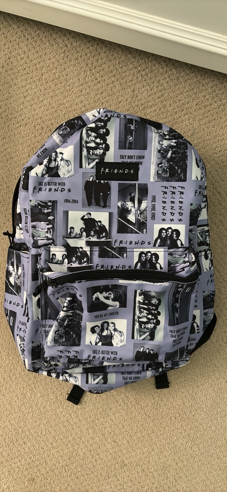 Friends Backpack TV Show Sitcom Series Purple, Lavender, Black