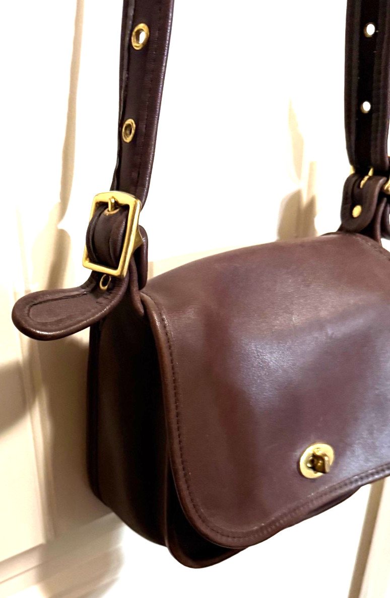 Vintage Coach Patricia’s Legacy Leather Flap Crossbody Bag Mahogany Prairie 9951