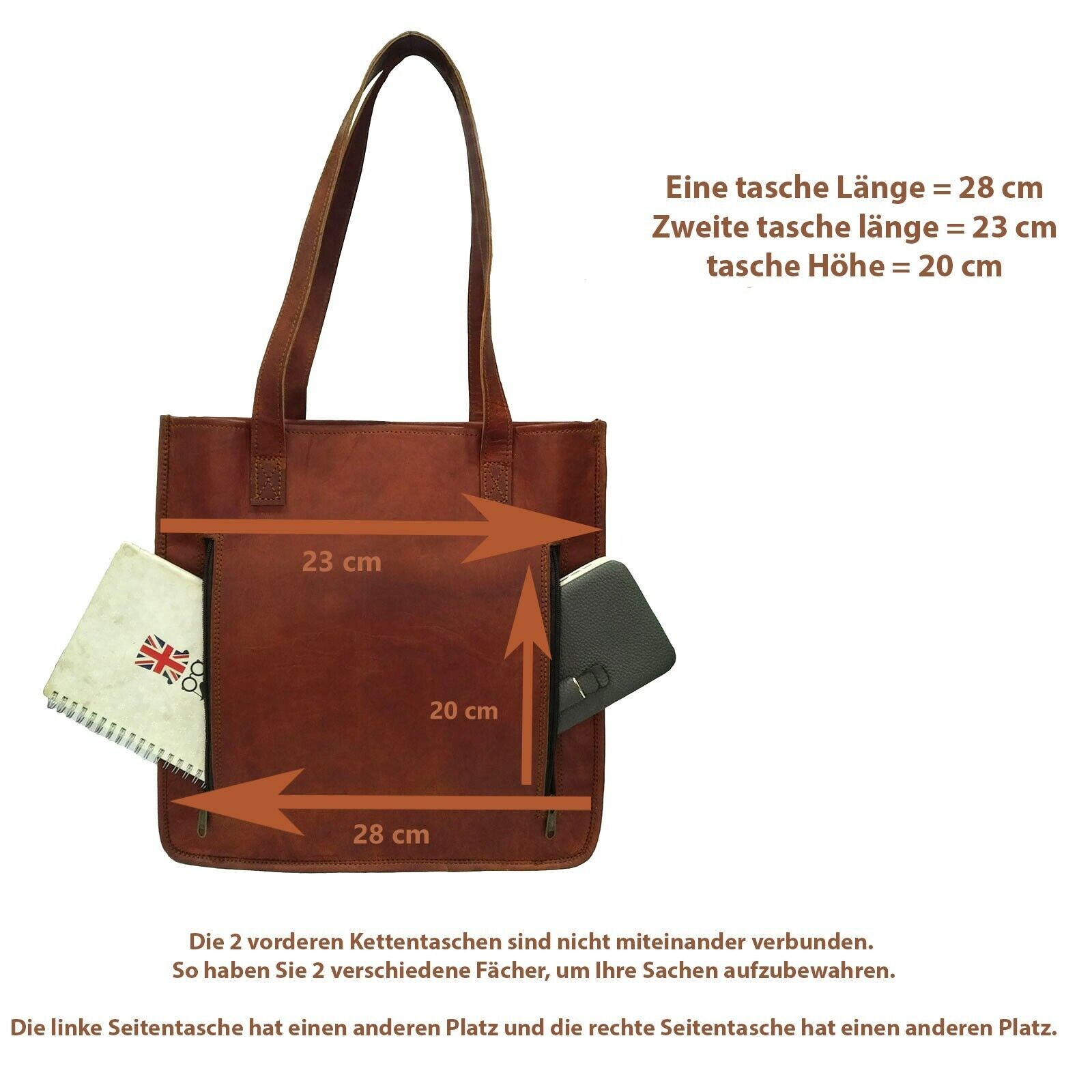 Genuine Leather Shoulder Brown Tote HandBag With Handles For Women’s Daily Use