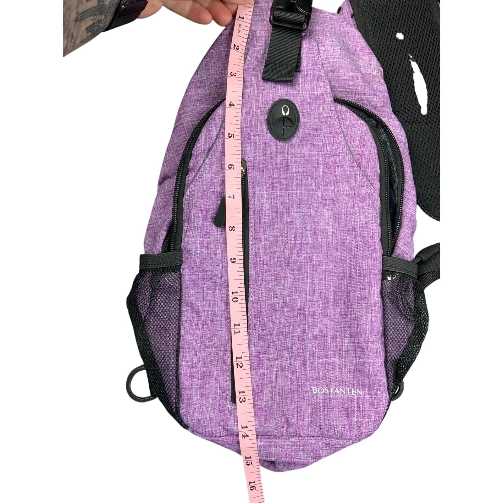 BOSTANTEN Purple Sling Backpack Crossbody Chest Bag Travel Daypack USB Port
