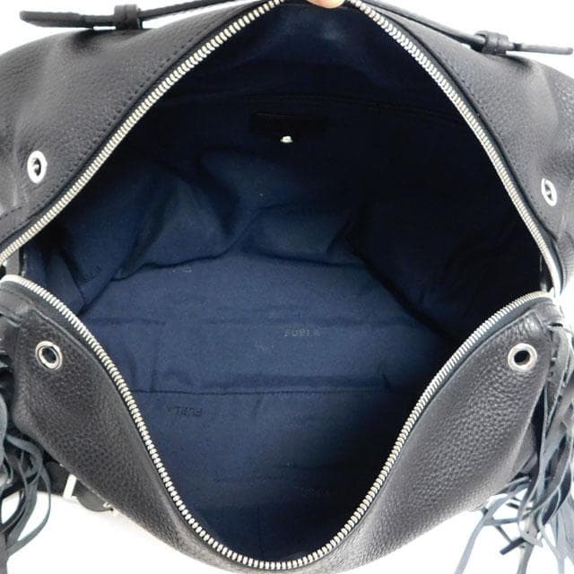Furla Icarus Leather Messenger Bag Black Men’s Shoulder Japan 0610060
