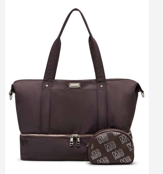 MADDEN GIRL Katyt Weekender XL duffle bag + pouch Walnut Brown -2 Piece set