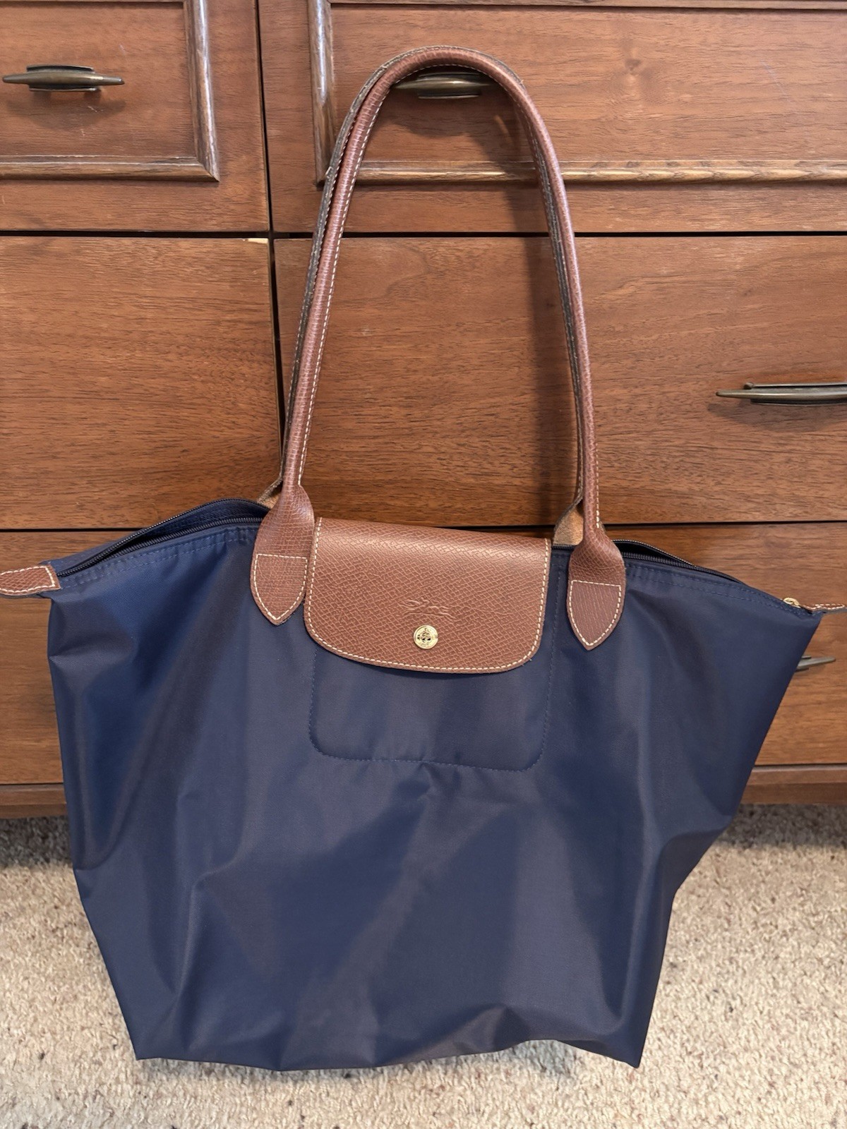 Longchamp le Pliage Navy Blue Large New Authentic