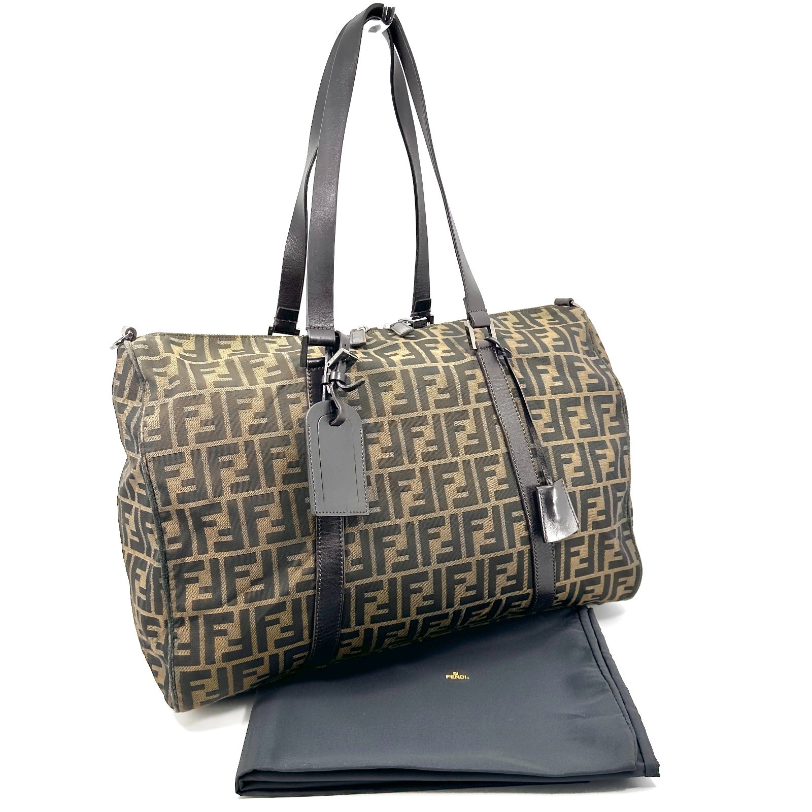 Fendi Boston Bag Shoulder Travel Bag Zucca Nylon A4 Authentic Japan 368T0357