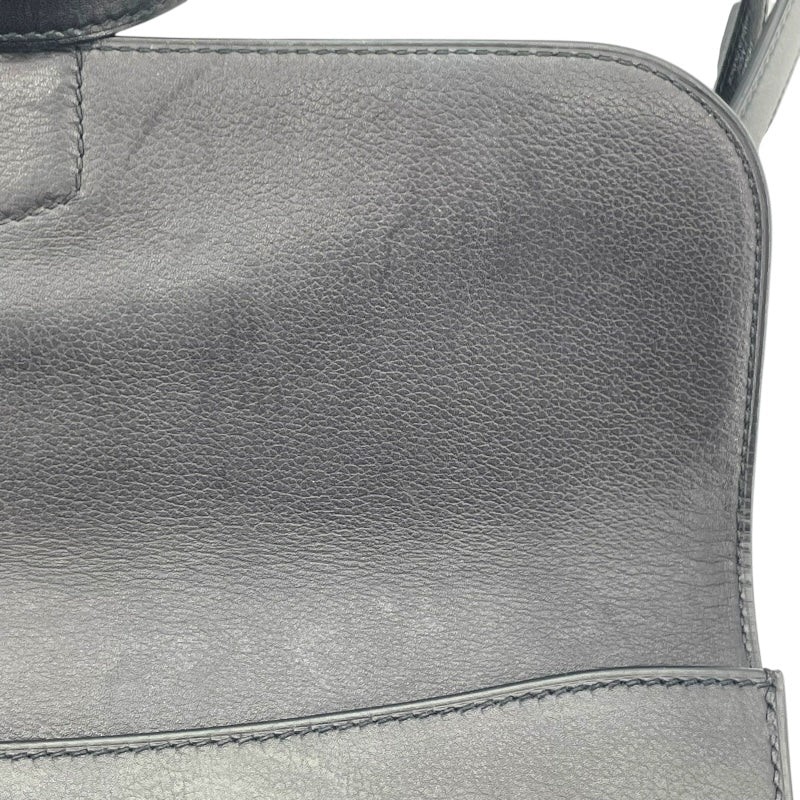 HERMES Sac a Depeches 29 Z Stamp Black Shoulder Bag #247