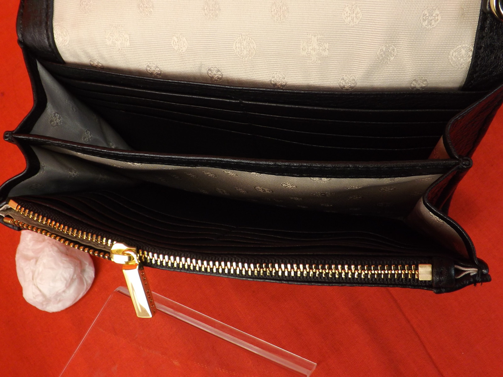 NWT TORY BURCH AMANDA BLACK LEATHER REVA CHAIN WALLET CROSSBODY CLUTCH BAG