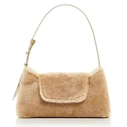 $525. Elleme Paris Envelope Shearling Shoulder Bag Cream