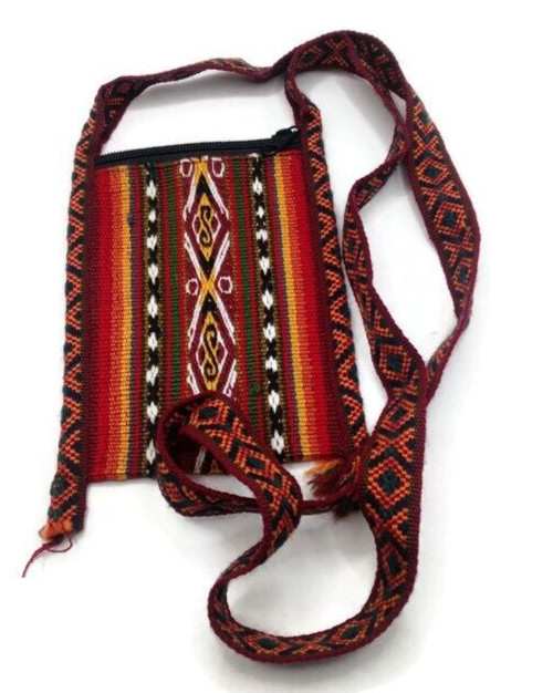 Peruvian chuspa Wool Fabric Dyed Natural Plants Andean Mountains Cusco