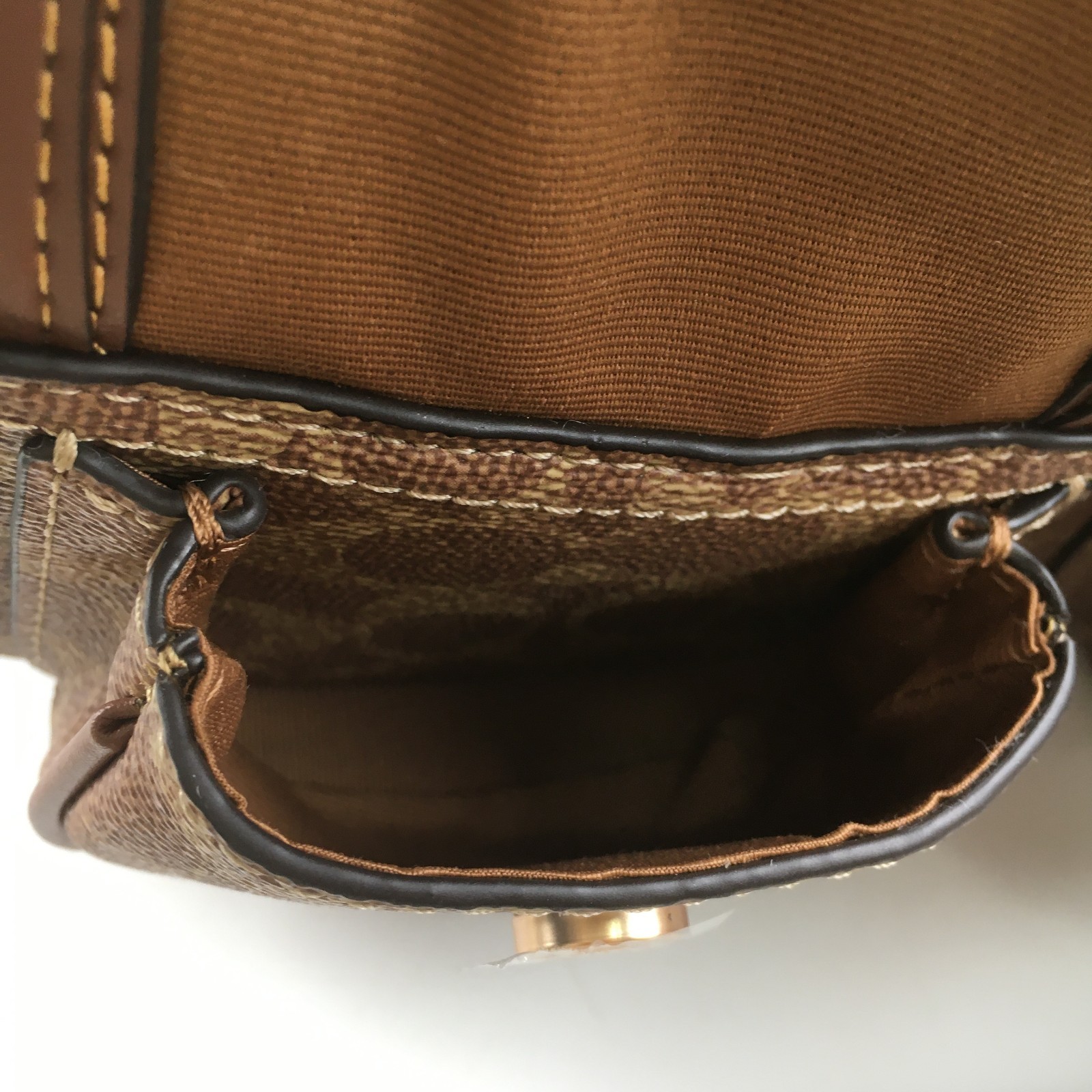 COACH Ashton Baguette Bag In Signature Canvas Tan/Natural CY658 Outlet NEW