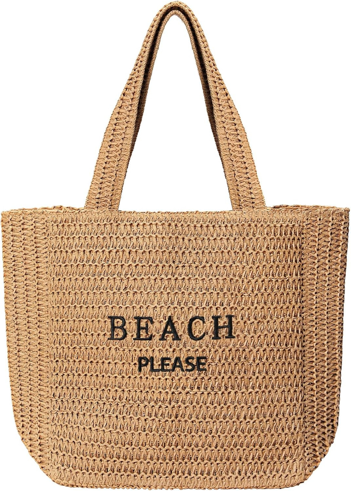 Straw Beach Bag for Women Woven Tote Large Summer Travel Shoulder Handbag Casual