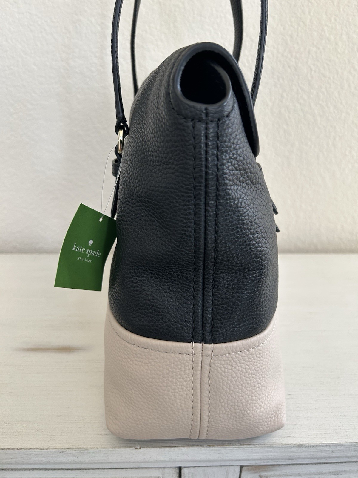 Kate Spade Jackson Street Arietta Shoulder Bag-NEW w/Tag-Black/Soft Porcelain