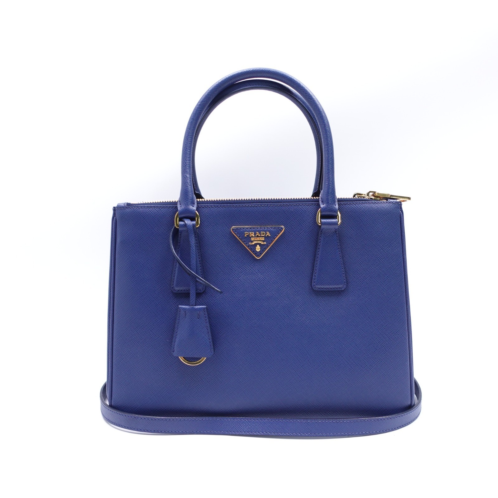 Prada Galleria Blue Medium Saffiano Leather Shoulder Bag T10400962