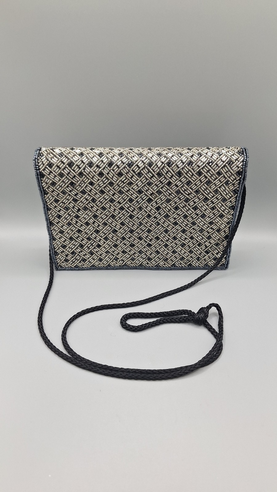 Bechamel Black and Silver Evening Bag Purse Formal Or Casual