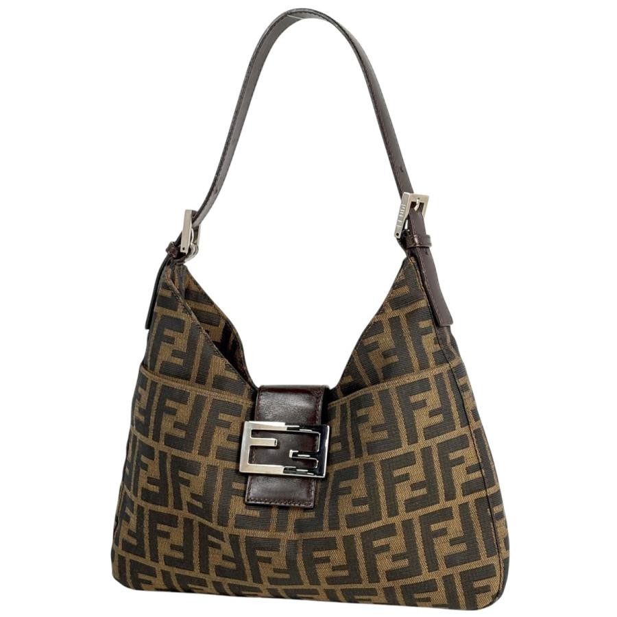 Fendi One Shoulder Canvas Leather Brown Shoulder Bag 26569 #BS3058