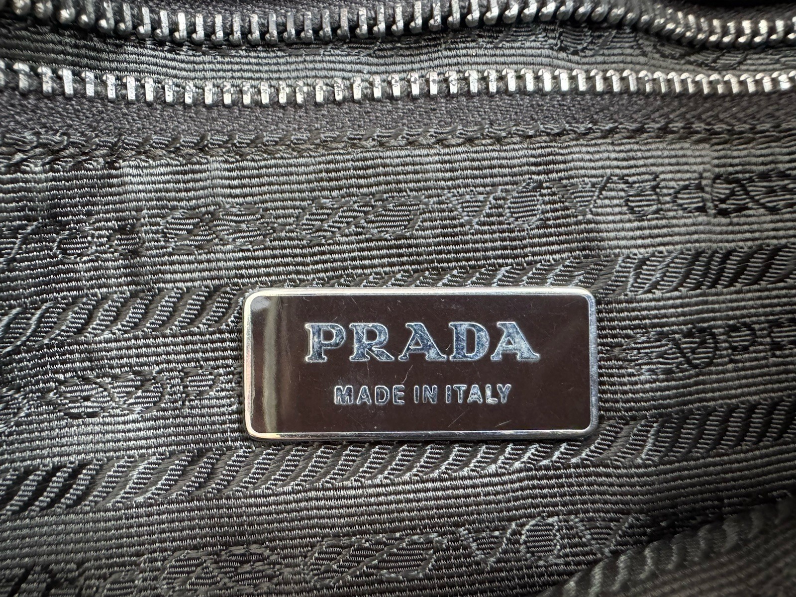 PRADA Brown Nappa Leather Hobo Shoulder Bag Silver Ring Auth Vintage Italy