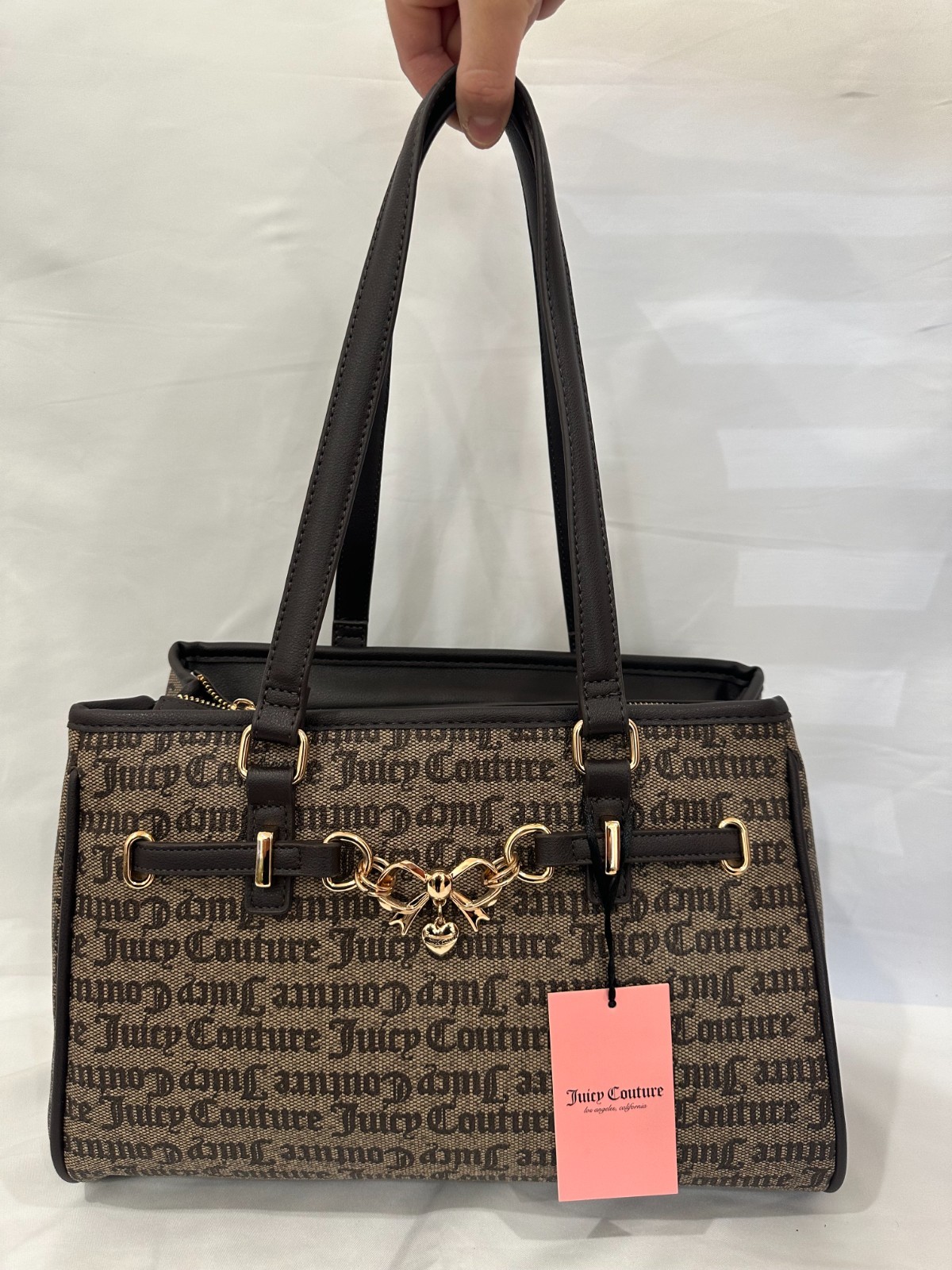 Juicy Couture Darling tote Handbag Satchel Purse Chocolate DK Brown