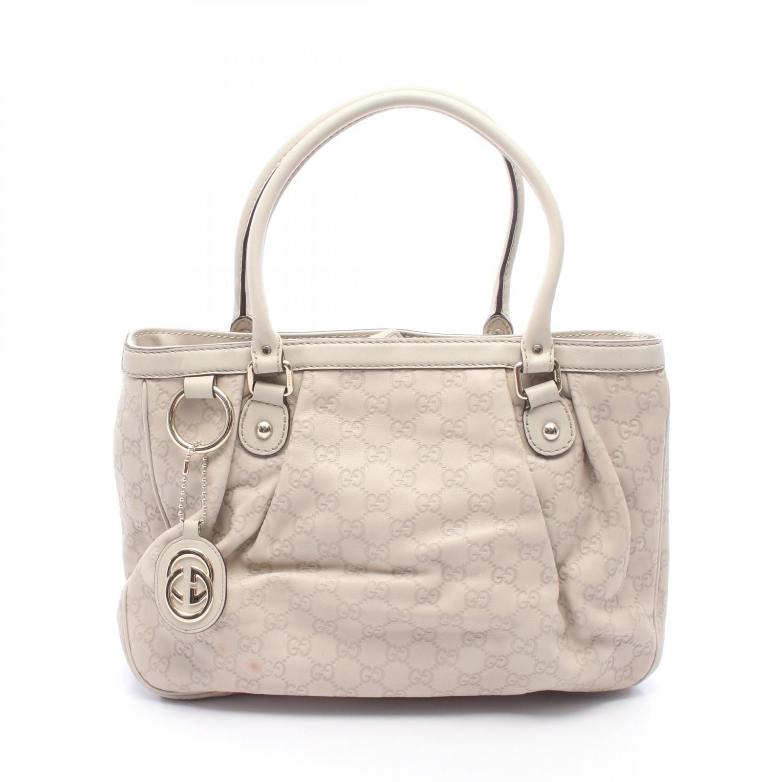 GUCCI Sukey Guccissima Tote Handbag 296835 leather Beige Used Women GG