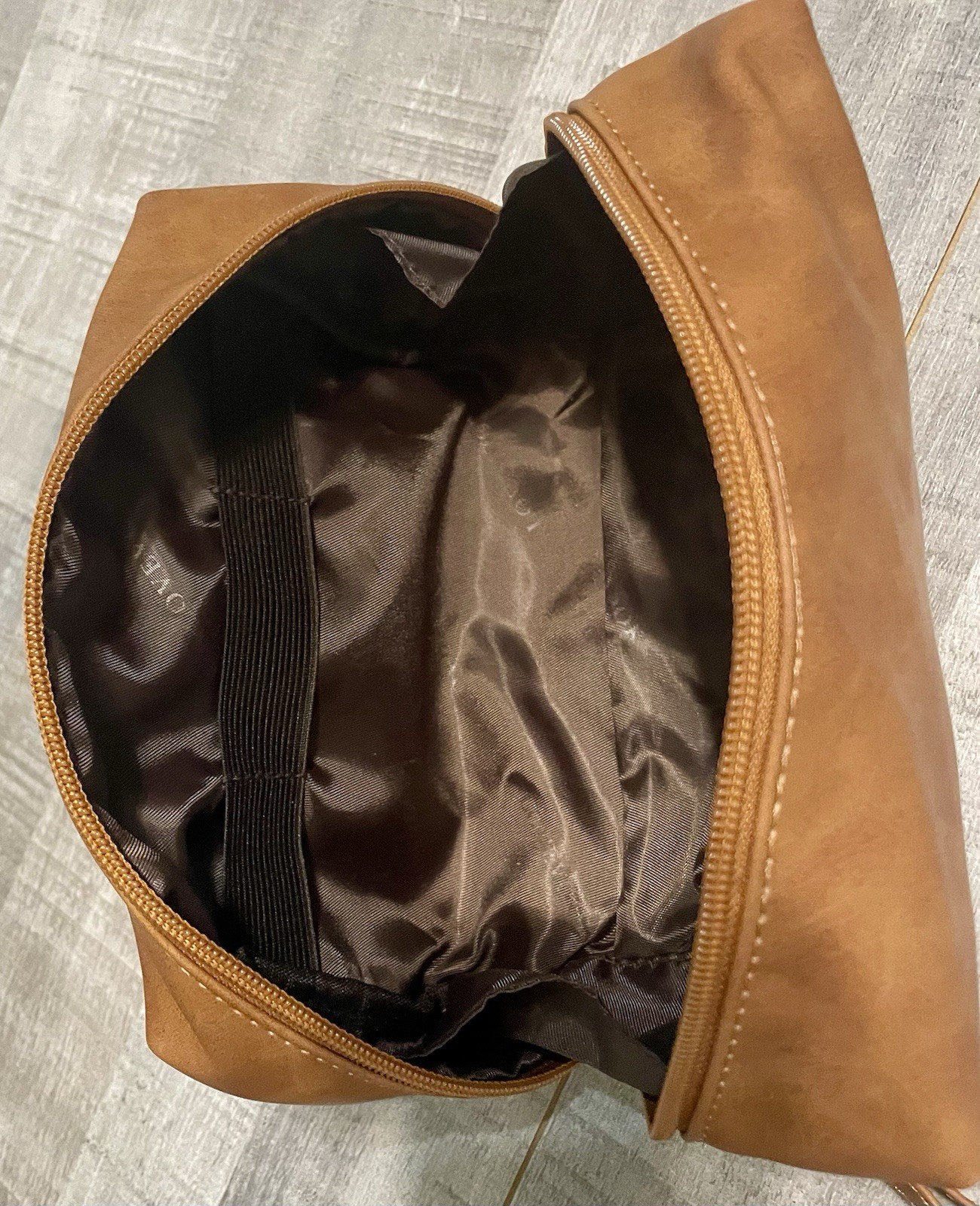 Lovevook Brown Floral Embossed Tote Zip Shoulder Strap Gold Hardware