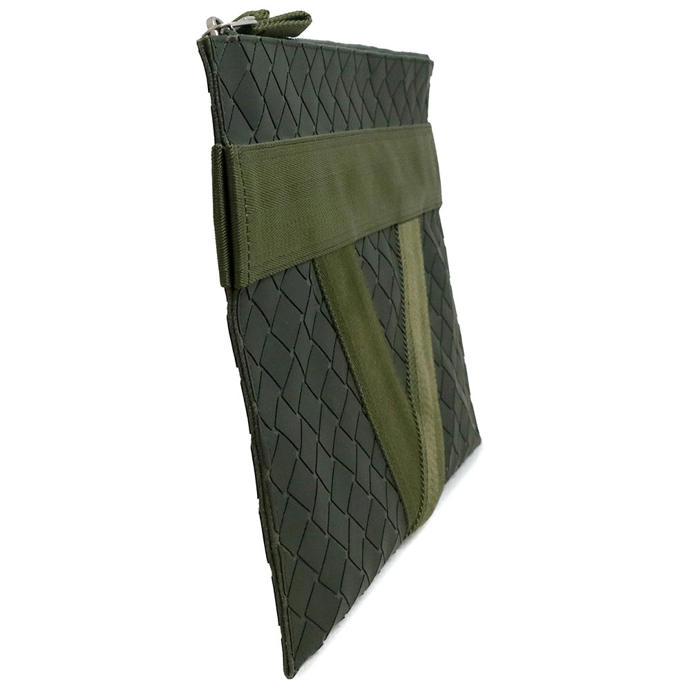BOTTEGA VENETA Document Case Intrecciato Camping Khaki Green Clutch Bag #BCB1811