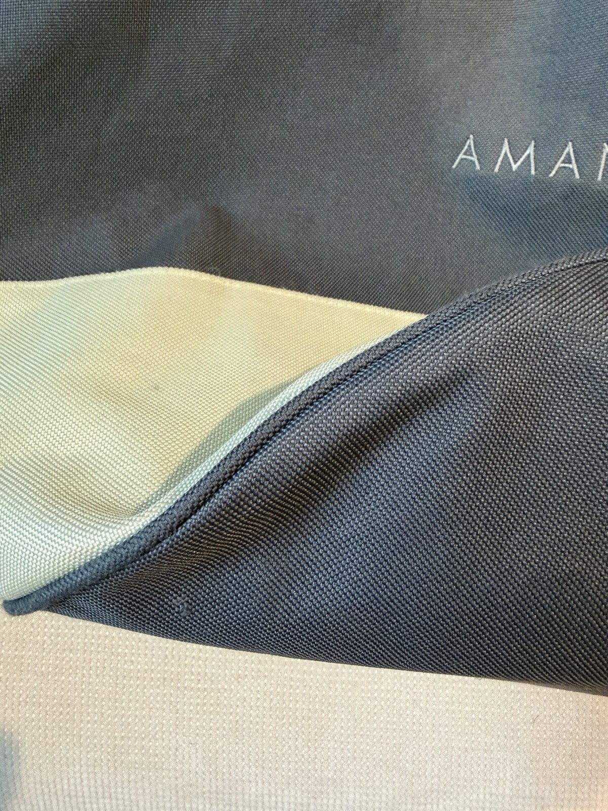 AMANYARA Women’s Colorblock Tote Bag Blue/Beige Double Handles Inner Pockets