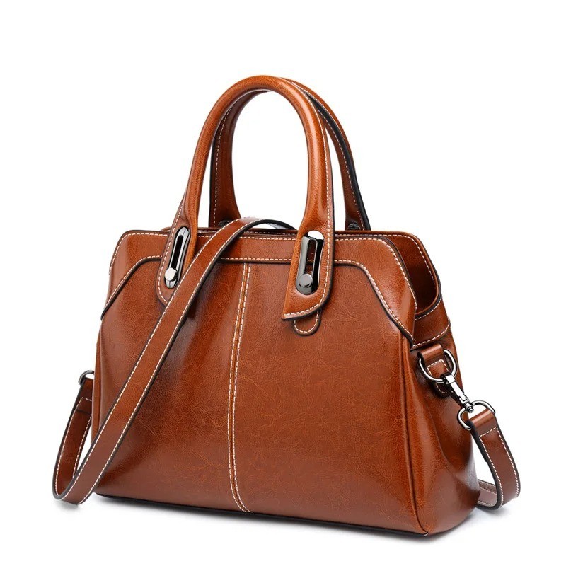 Women’s Genuine Leather Top Handle Satchel Shoulder Crossbody Tote Handbag Purse