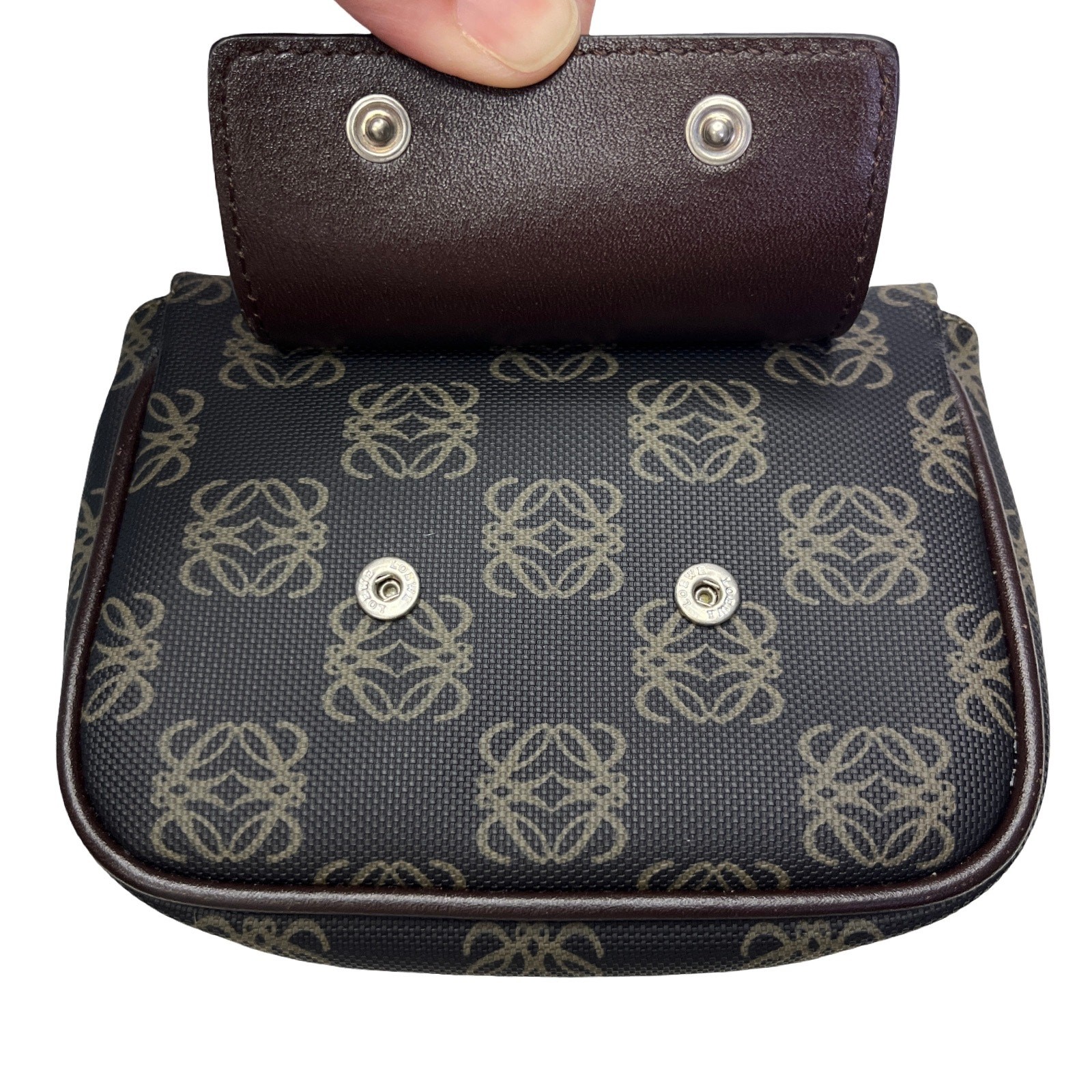 Loewe Anagram Monogram Crossbody Bag Brown Canvas Leather Vintage w/ Pouch