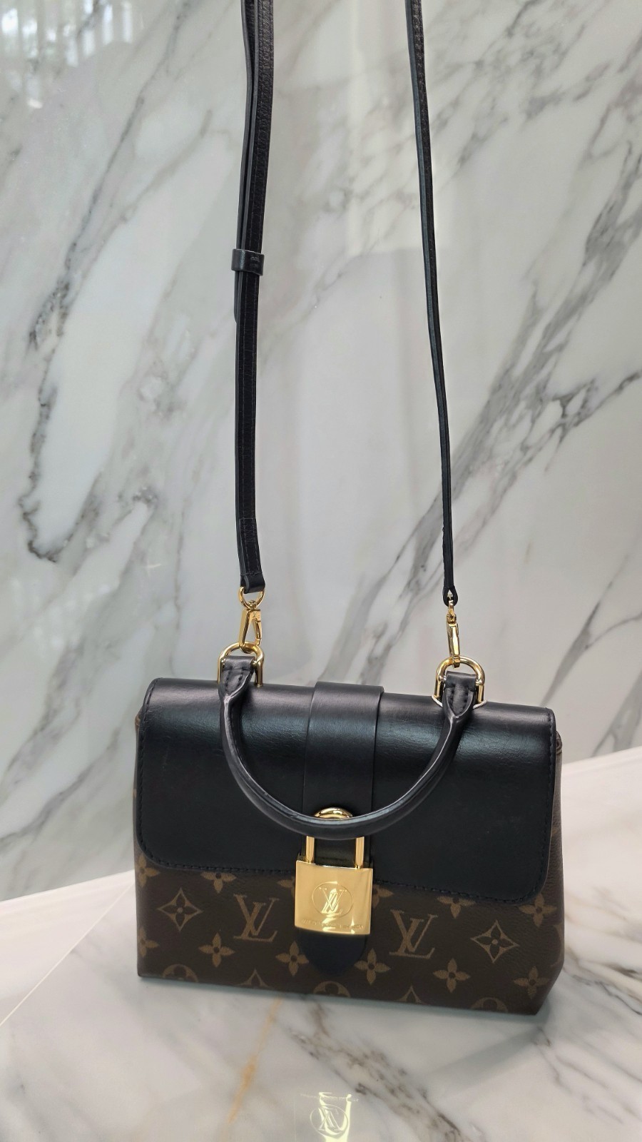 Louis Vuitton *Microchip* Locky BB Monogram Top Handle/Crossbody Bag
