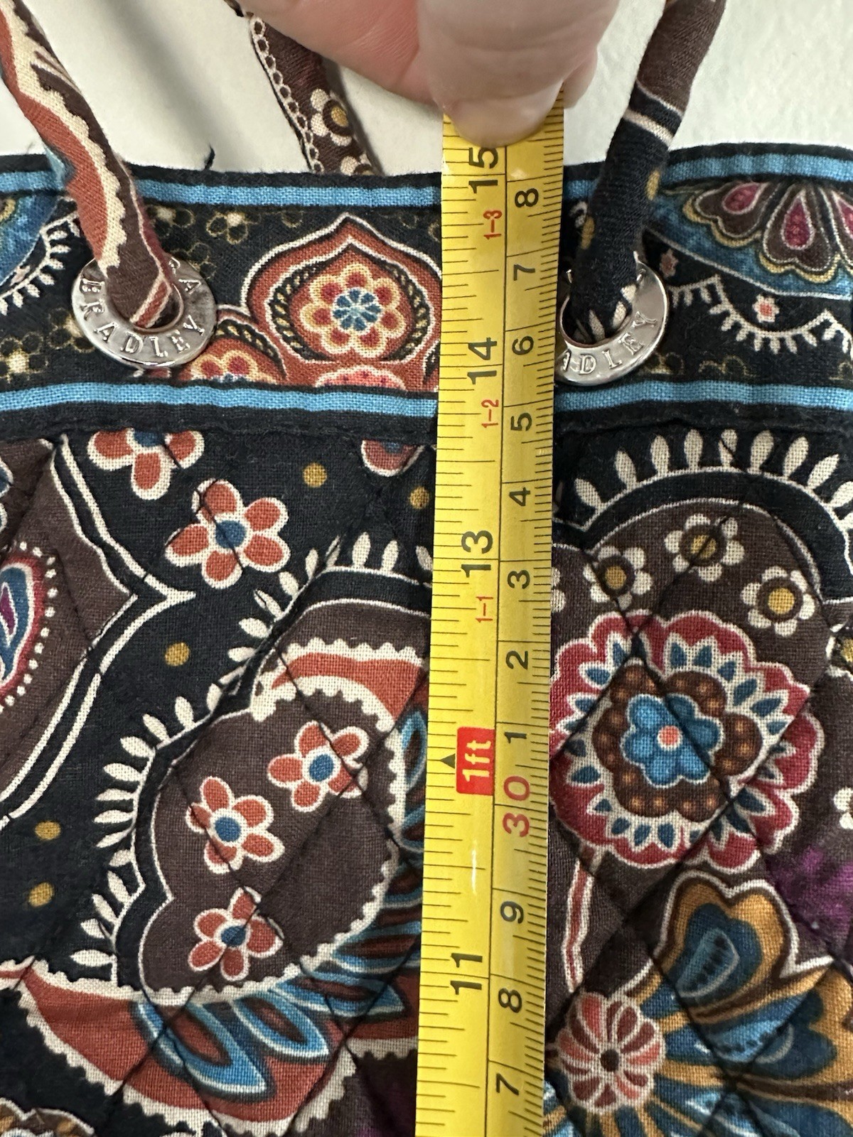 VERA BRADLEY Drawstring Paisley Backpack “Caffe Latte” Retired 14×12 in Y2K