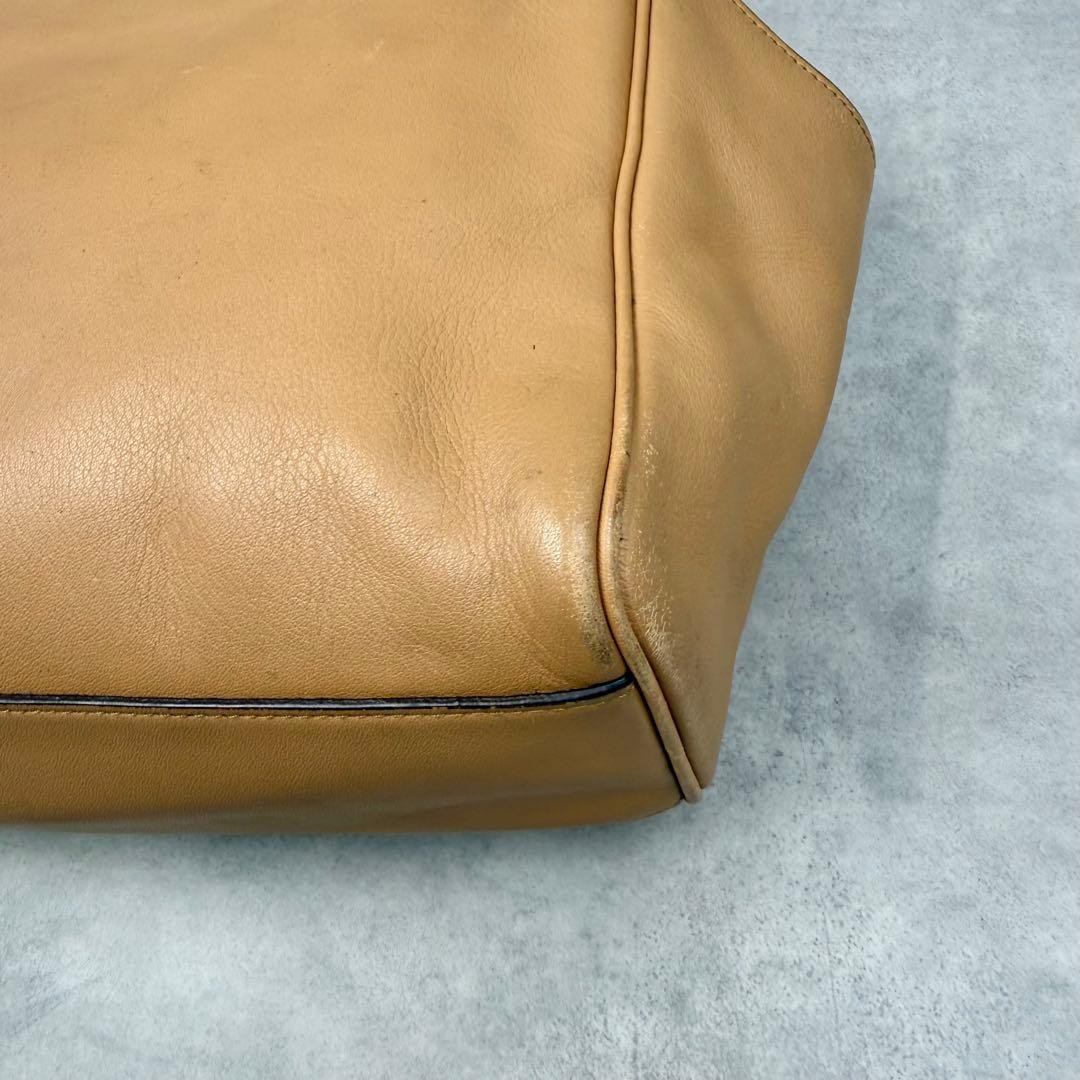 Coach Fringed Leather Kiss Lock Handbag Light Brown Width 42cm Height 19cm Rare