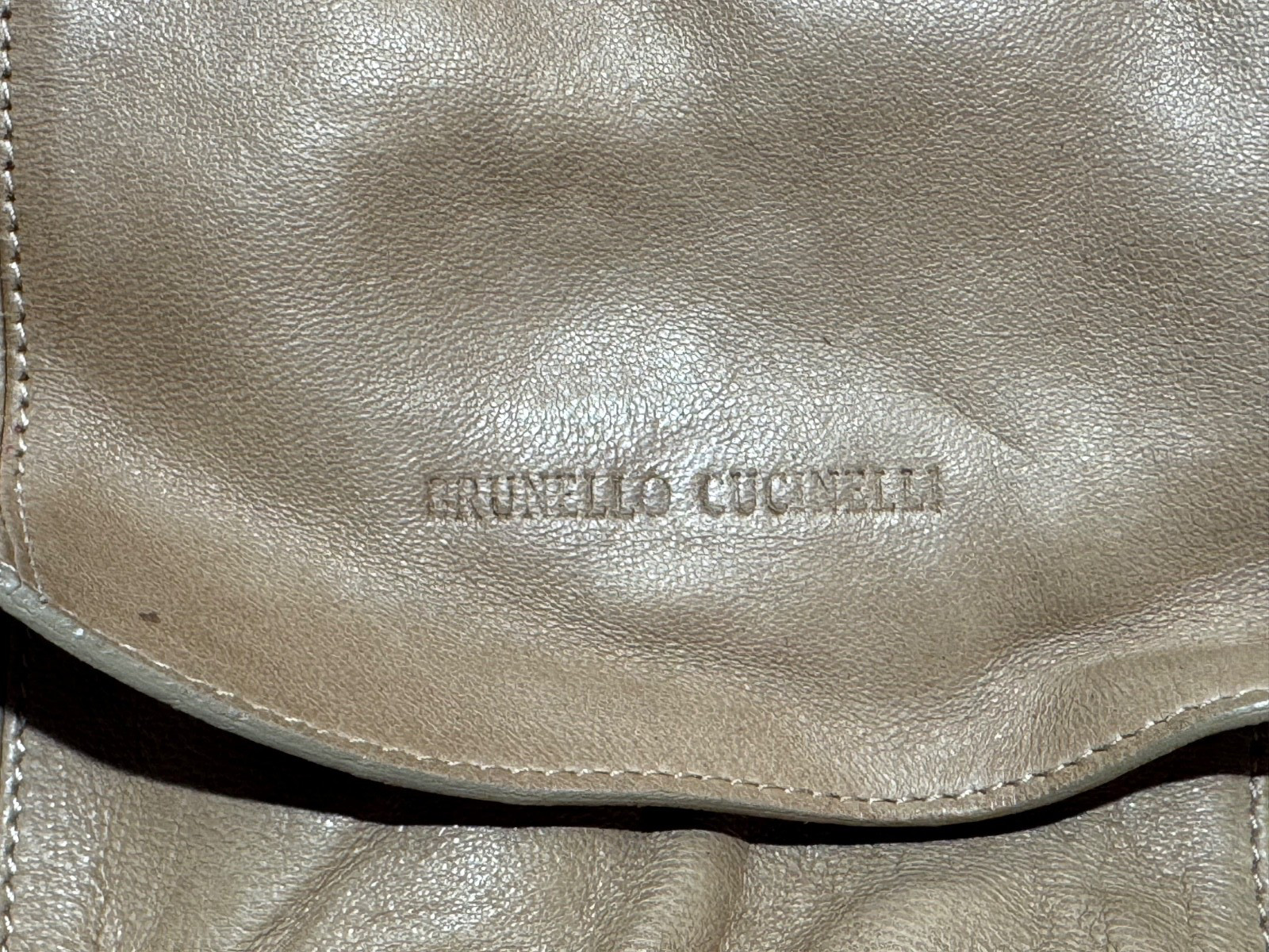 BRUNELLO CUCINELLI GENUINE LEATHER BROWN TAN CROSSBODY SHOULDER PURSE BAG TOTE