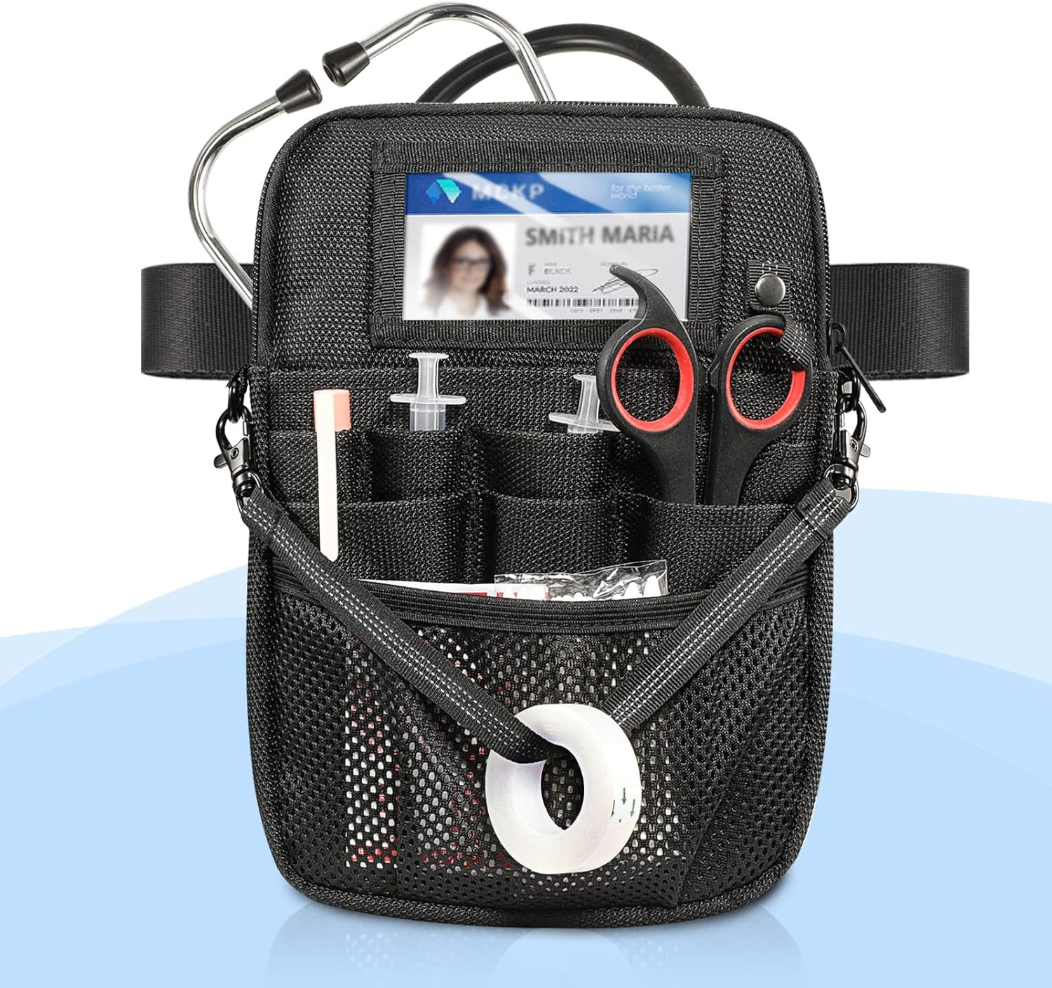 Professional Nurse Fanny Pack with Tape Holder and Multi-Compartment Design