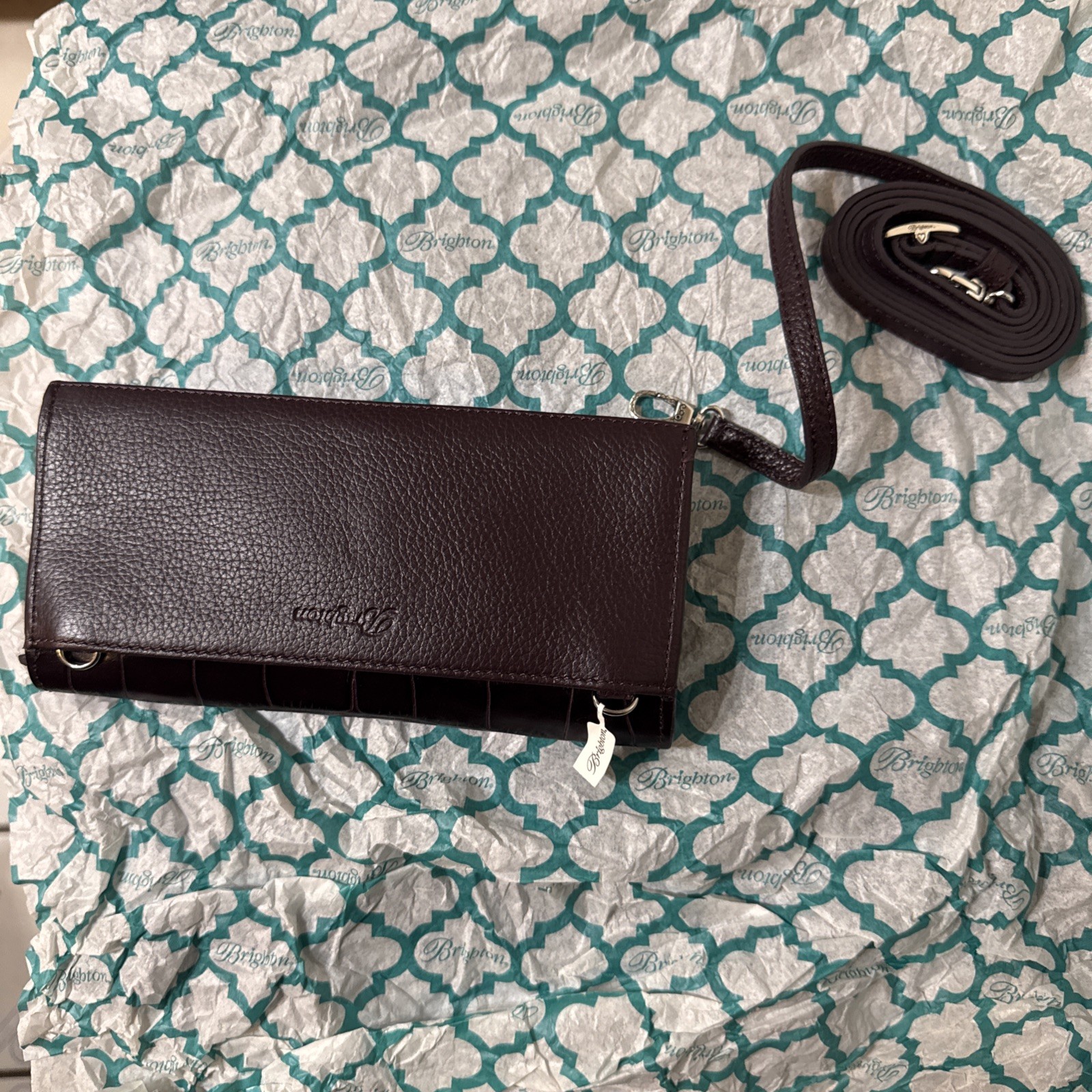 with tags Brighton Carlotta Long Wallet Slim Purse Deep Purple Choco G2U