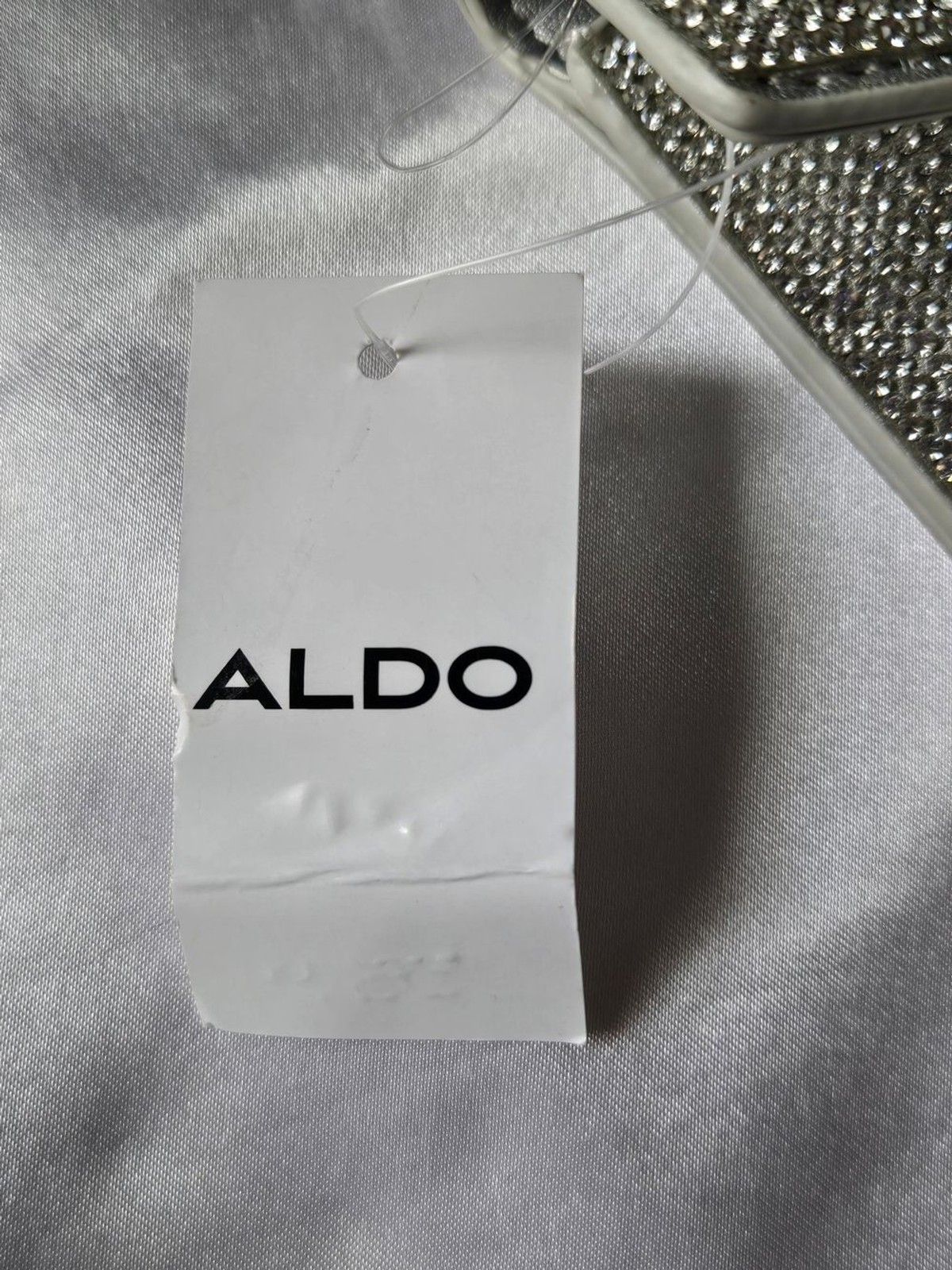 Aldo Mallasvex Silver Rhinestone Envelope Clutch Crossbody Evening Bag