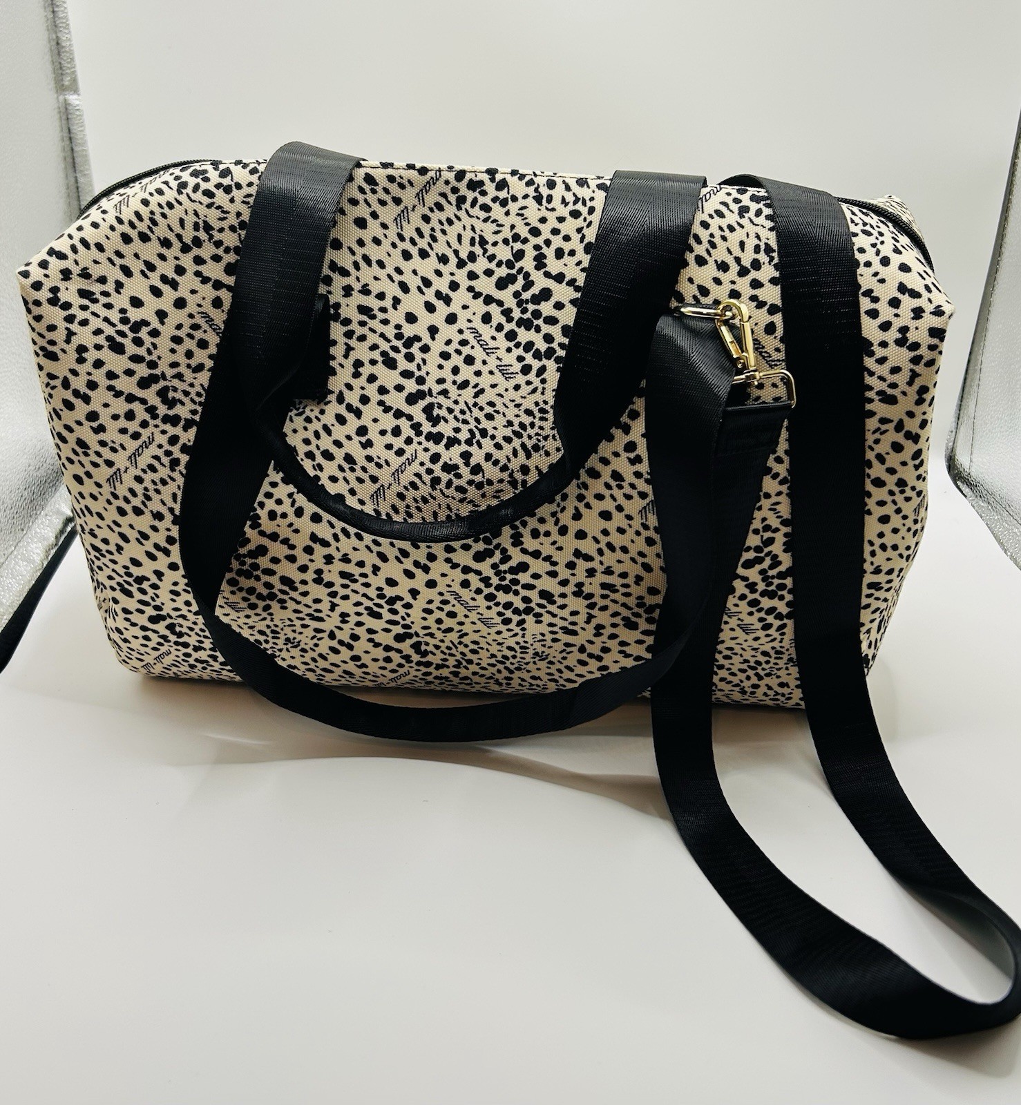 Mali + Lili Signature Leopard Print Weekender Bag NEW
