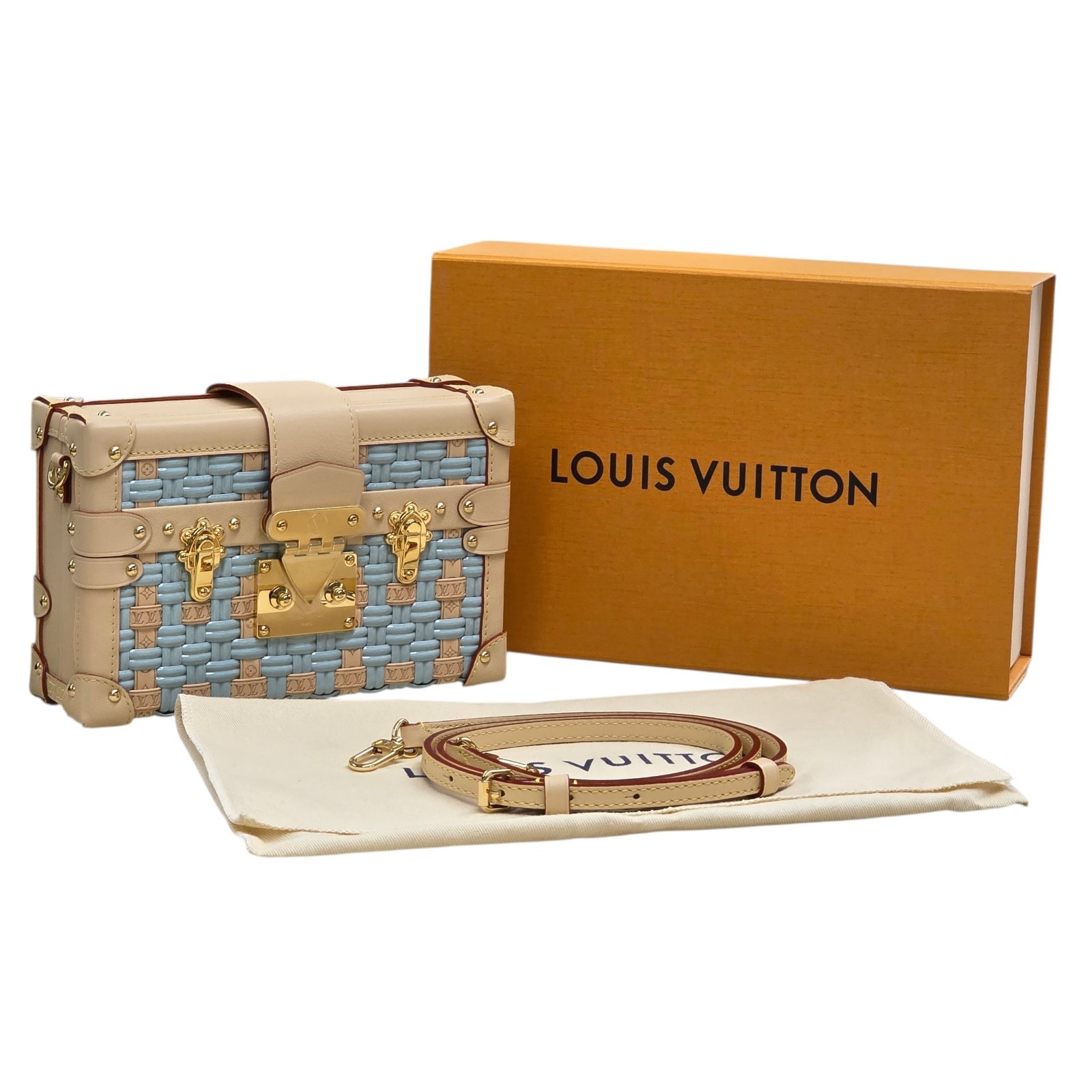 Extremely Rare! Louis Vuitton Petite Malle Blue Woven Limited Edition Bag