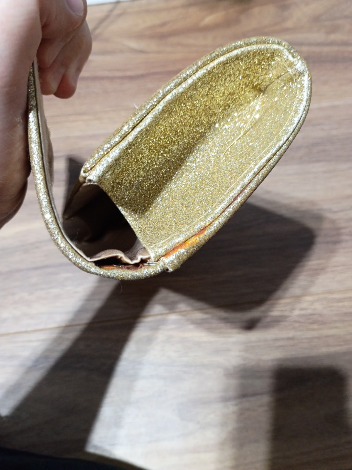 Lulu Townsend Gold Glitter Clutch Bag Carry Bag Evening Purse