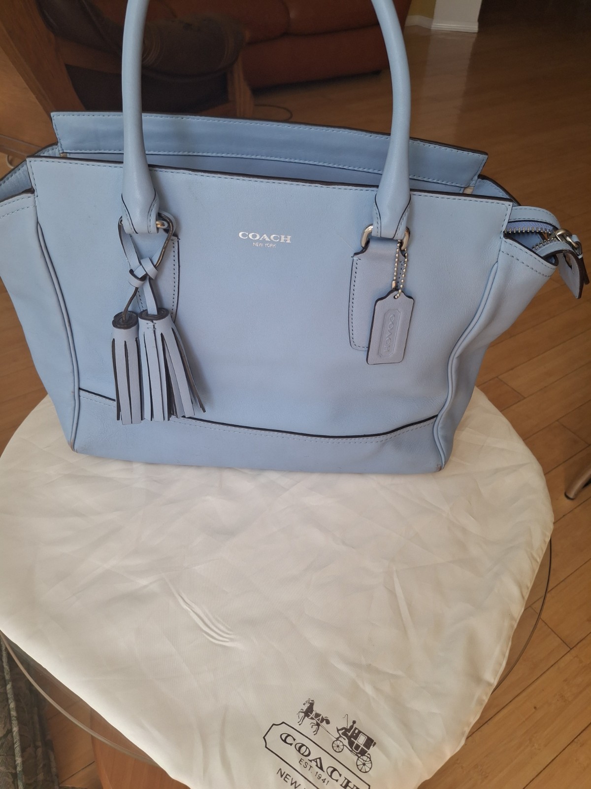 Coach Legacy Leather Candace Nice Blue 24201 Purse Bag Handbag EUC