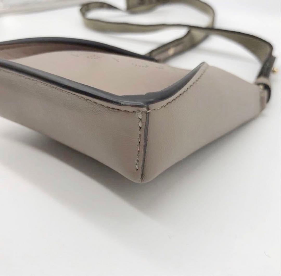 Stella McCartney Micro Hobo Mini Shoulder Bag Logo Crossbody Grayish beige